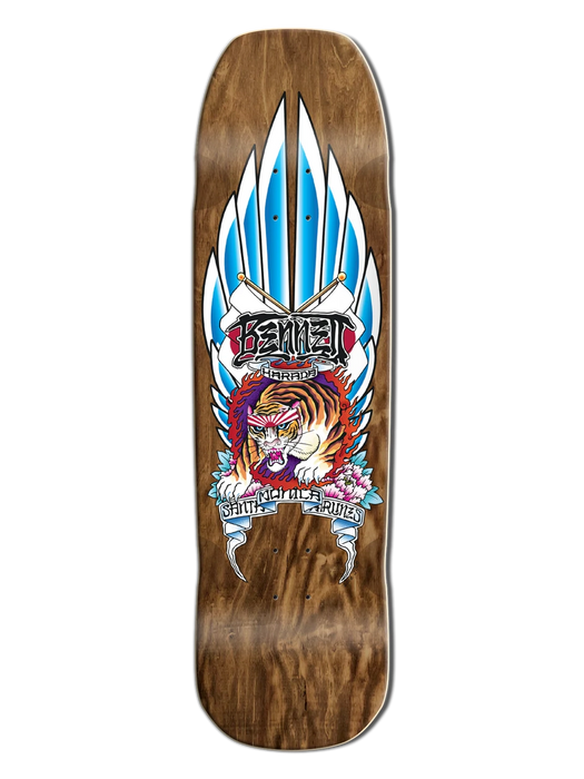 Santa Monica Airlines 9" x 33" Brown Stain (SMA) BENNET TIGER HARADA Skateboard Deck