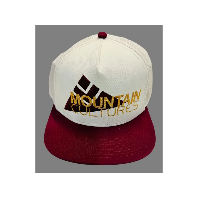 Cultures Snap Back Trucker Hats - Regular / Gold/Burgandy - Ball Caps