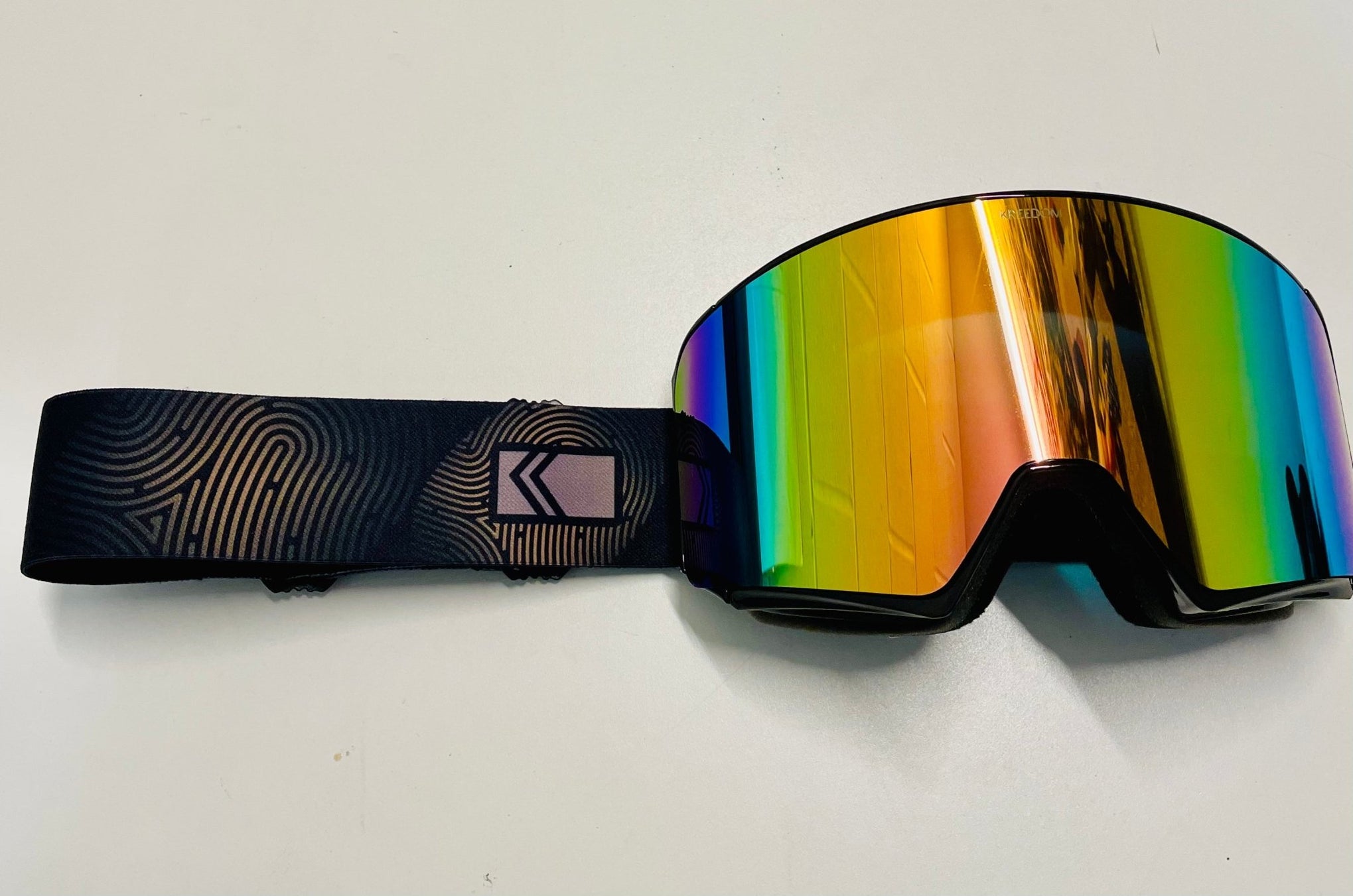 Kreedom Shred Horn Gloss Black Goggles with Smoke/Blue Mirror ...