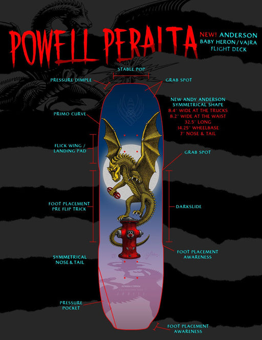Powell-Peralta Anderson Hydrant Flight 8.4" Skateboard Deck - Mountain Cultures