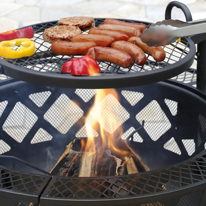 Shinerich - 24” Fire Pit With Grill - Fire Pit