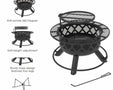 Shinerich - 24” Fire Pit With Grill - Fire Pit