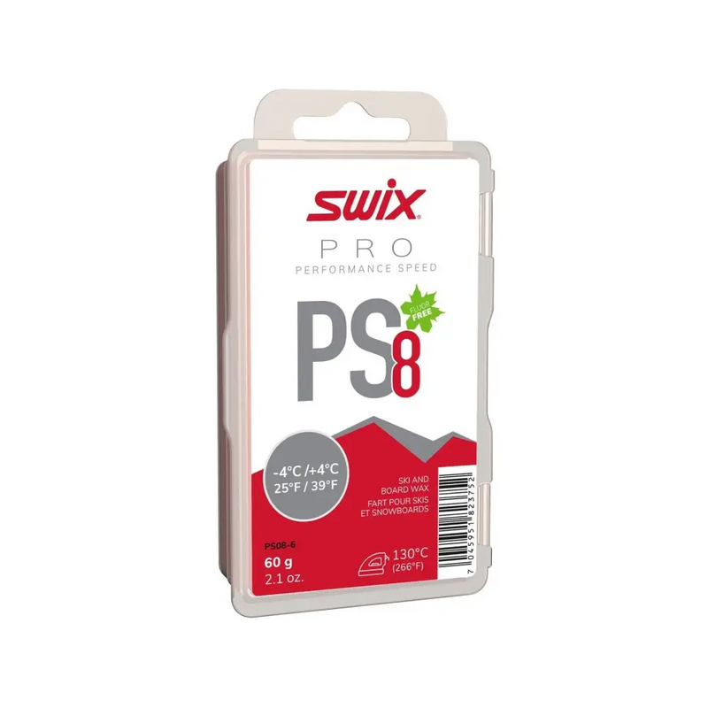 SWIX PS8 Red Wax - 60g - Mountain Cultures