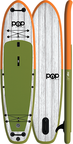 POP Board Co 11'6 El Capitán Stand Up Paddle Board Inflatable SUP -  Orange/Green